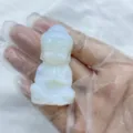 5cm Natural Stone Baby Buddha Crystal Figurine Meditation Shakyamuni Statue Home Decor Gift - Opal / Milky White
