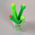 Creative cactus gel pen flower 0.5mm black ink school office stationery detail view - Round Cactus Shape
