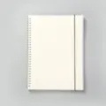 Carnet à spirale B5 mat avec bande élastique et couverture translucide pour bureau. - Style Vierge / B5 Grand
