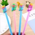 Cute cartoon owl gel pen creative animal student stationery black ink pens set new - Crown Owl Pens in Mixed Colors