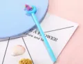 Cute cartoon unicorn moon gel pen, blue student signature pen, lovely stationery item. - Blue