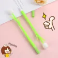 Cute tulip gel pen with green soft rubber shell, sweet candy color student stationery. - Green