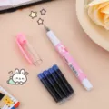 Leuke roze kersenbloesem vulpen set met vervangbare inktpatronen voor studenten en school. - 0.38mm / Roze