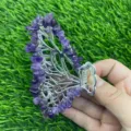 Elegante Schmetterlings-Haarklammer mit lila Kristallsplittern für Damen Alltagsstyling. - Amethyst / Goldene Legierungskralle