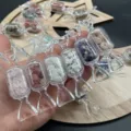 Kristallstein Bonbon Flaschen aus Glas, wunderbar gefüllt mit bunten dekorativen Edelsteinen. - Spezifizierte Farbe (Über 50 Materialien)
