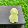 Naturstein Welpe Skulptur 3cm süßer Golden Retriever Kristall Edelstein Ornament Figur - Afghanische Jade