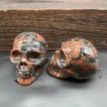 Natural gemstone carved skull figurine, 7cm crystal skull decor for healing and home gothic display. - Sesame Stone