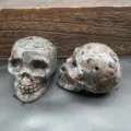 Natural stone carved skull figurine 7cm gemstone gothic home decor crystal ornament sculpture - Flame Stone