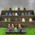 Natural gemstone crystal ghost figurine for Halloween decoration, 3cm cute carved crystal. - Mixed Colors Shipped Randomly