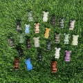1.5 inch natural gemstone bear figurine crystal cute animal carving crystal decor item - Mixed Colors Shipped Randomly