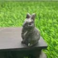 Natural Stone Rabbit Figurine, 1.5 Inch Semi-Precious Stone Animal Carving Variant - Flame Stone
