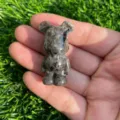 1.5 inch natural stone bear crystal carving cute semi-precious gemstone figurine decor - Flame Stone