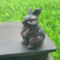 Natural Stone Rabbit Figurine Crystal Carving Cute Small Animal Statue Gemstone Decor Gift - Garnet