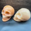 7cm natural stone carved skull crystal gemstone desktop decoration healing craft sculpture - Sunset Stone (Peach Jade)