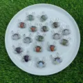 Natural crystal gemstone spider pendant brooch dual use tiger eye amethyst animal jewelry - Mixed Colors Shipped Randomly