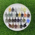 Natural stone middle finger carving crystal healing palm stone pocket gemstone ornament - Mixed Colors Shipped Randomly