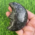 7cm cristallo naturale viso di luna intaglio pietra preziosa mezzaluna decorazione casa - Pietra di fiamma