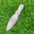 Pugnale in cristallo di quarzo rosa naturale scultura pietra curativa bacchetta magica vista - Quarzo rosa