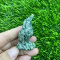Handcrafted natural gemstone raven bird figurine crystal carving cute animal home decor 5cm - Green Spot Jasper