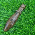 Pugnale in cristallo di pietra preziosa naturale 12cm dettaglio intaglio coltello di cristallo. - Ossidiana Mogano