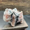 Natural crystal unicorn figurine gemstone carving pink white home decor cute desktop ornament - Pink Zebra Jasper