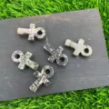 Colgante Ankh de Piedra Natural de 3cm Cruz de Cristal Mineral Talismán y Joya - Rodonita