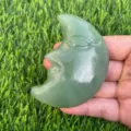 7cm cristallo verde luna viso gemma intaglio statuetta guarigione deco variante - Aventurina verde