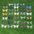 Natural semi-precious stone crystal butterfly wings set healing mineral decor pieces - Mixed Colors Shipped Randomly