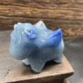 Blue crystal unicorn gemstone carving ornament 5cm natural stone cute animal figurine decor - Blue Aventurine