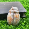 Natural gemstone ladybug crystal stone carving figurine, perfect for home decor and collection. - Red Grid Jasper