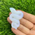 Pendentif de sculpture de serpent en cristal et pierre précieuse pour décoration maison - Opale / Blanc