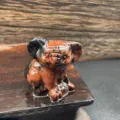 Figura de animal koala de piedra natural tallada a mano para decoracion del hogar. - Obsidiana Caoba