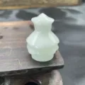 Mini Crystal Xmas Tree Variant Light Green Natural Stone Carved Figurine 3cm Gift - White Jade