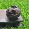 Natural gemstone carved pumpkin skull crystal ornament, 3.5cm gemstone ghost home decor. - Garnet