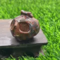Natural gemstone carved pumpkin skull crystal ghost figurine 3.5cm home decor spooky gift - Sesame Stone