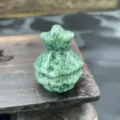 Natural green crystal Christmas tree gemstone carved miniature holiday gift desktop ornament - Green Spot Jasper