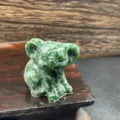 Figigura de koala de cristal de aventurina verde tallada a mano, escultura de animal de piedra 3cm. - Jaspe de Punto Verde