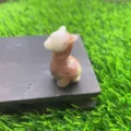 Handgemaakte natuursteen alpaca figuur kristal genezing dier standbeeld decoratie 4cm - Roze Toermalijn