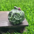 Natural gemstone crystal carved ghost pumpkin statue Halloween decoration spooky variant - Ruby Zoisite