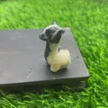 Kristal Alpaca Beeld Natuurlijke Steen Lama Standbeeld Handgemaakt Heel Mineraal Zwart - Zebrasteen