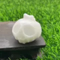 3.5cm natural crystal ghost pumpkin carving, unique gemstone skull decoration for Halloween. - White Jade