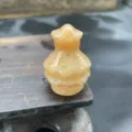 Natural crystal Christmas tree miniature figurine, yellow gemstone desktop decor gift. - Orange Aventurine