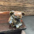 Hermosa figura de koala de piedra natural escultura animal de cristal 3cm decoracion hogar - Destello Azul