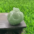 Natural gemstone carved pumpkin ghost head sculpture, unique spooky crystal charm. - Green Aventurine