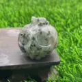 Natural gemstone crystal pumpkin skull carving 3.5cm spooky Halloween decor item SKU - Kiwi Stone