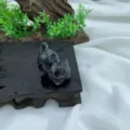 3cm Natural Stone Crystal Carved Cat Figurine Gemstone Cute Animal Desk Decor Ornament - Larvikite / 3cm