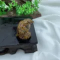 Naturstein geschnitzte Adler Figur, Miniatur Kristall Vogel Statue, braune Edelstein Dekoration - Goldsidenjade