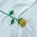 Squisito fiore artificiale di rosa in cristallo, splendidamente realizzato per la decorazione. - Pietra Dorata (Ramo Argento)