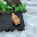 Natural stone crystal cat figurine, 3cm carved gemstone cute pet statue for home room decor. - Orange Aventurine / 3cm / Orange