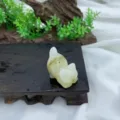 3cm Natural Stone Tail-Up Cat Figurine Crystal Carving Gemstone Animal Home Decor Gift - Afghan Jade / 3cm / Off White